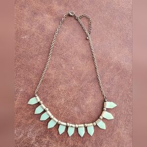 Turquoise And Silver Geometric Necklace